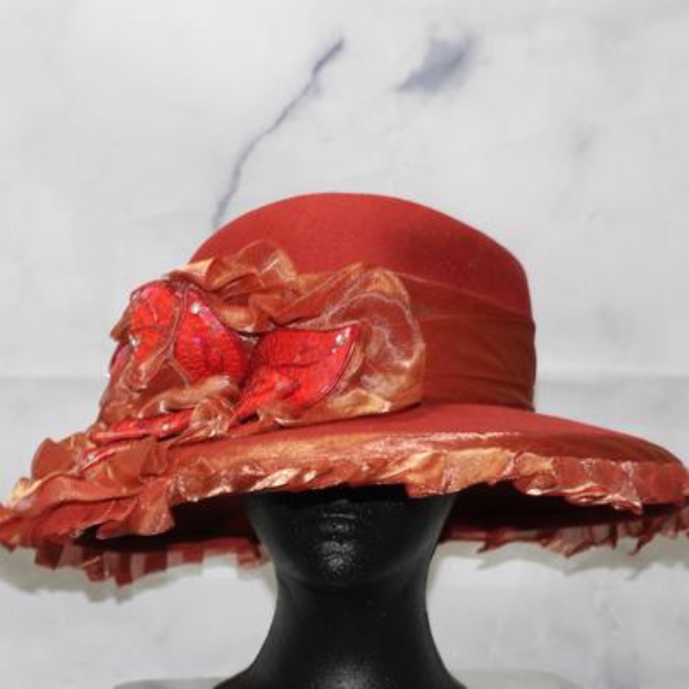 Mr. Hi Classic Burnt Orange Wide Brim Ha